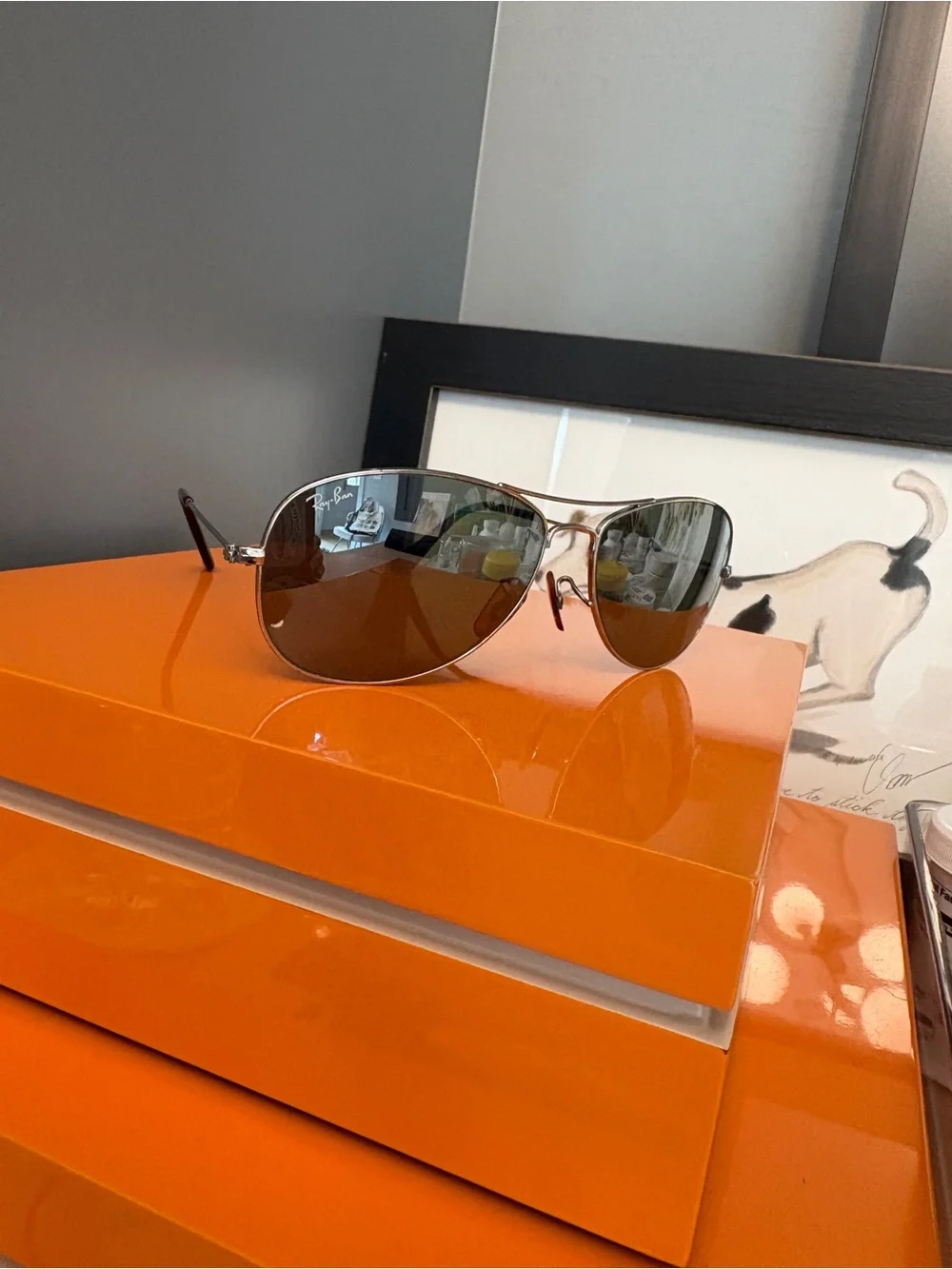Ray-Ban Cockpit RB3362 Aviator Sunglasses — Silver Frame, Mirrored Silver Lenses